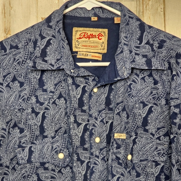 RAFTER C Pro Flex 45 Paisley Pearl Snap Western Shirt XL Cowboy - Picture 2 of 8